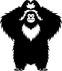 Obraz premium Bigfoot With Heart on white background