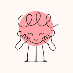 Cute character shape with facial expression. Cartoon isolated vector illustration.