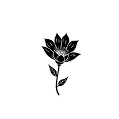 Elegant botanical illustration with a minimalist flower design in black and white
