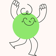 Cute character shape with facial expression. Cartoon isolated vector illustration.