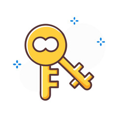 golden key new opportunities icon, golden key new opportunities vector illustration-simple illustration of golden key new opportunities, perfect for golden key new opportunities logos and icons
