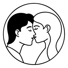 Kissing-couple Vector DesignPrintable Romantic Clipart for Cards & Gifts