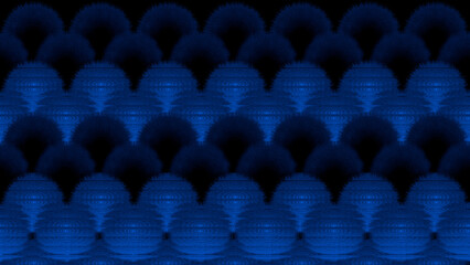 Obraz premium Radial symmetry background in high-contrast blue hues and digital glow.