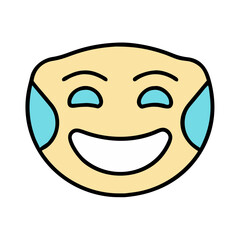 happy face mask icon, happy face mask vector illustration-simple illustration of happy face mask, perfect for happy face mask logos and icons