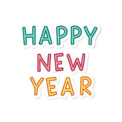 happy new year text icon, happy new year text vector illustration-simple illustration of happy new year text, perfect for happy new year text logos and icons