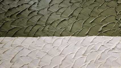 Green and white seamless abstract wall. Art of cement or texture of grunge background.