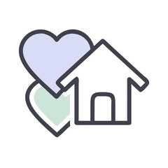 heart and house icon icon, heart and house icon vector illustration-simple illustration of heart and house icon, perfect for heart and house icon logos and icons