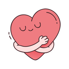 heart hugging itself icon, heart hugging itself vector illustration-simple illustration of heart hugging itself, perfect for heart hugging itself logos and icons