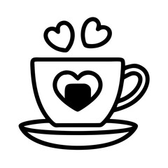 heart in a cup of tea icon, heart in a cup of tea vector illustration-simple illustration of heart in a cup of tea, perfect for heart in a cup of tea logos and icons