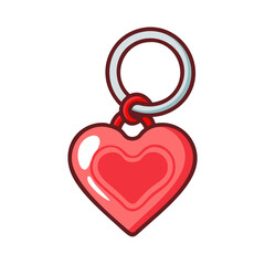 heart keychain icon, heart keychain vector illustration-simple illustration of heart keychain, perfect for heart keychain logos and icons