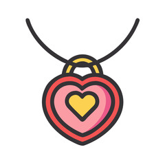 Obraz premium heart locket icon, heart locket vector illustration-simple illustration of heart locket, perfect for heart locket logos and icons