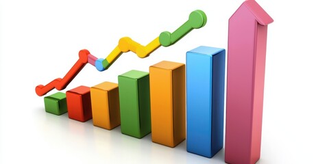 PNG of business analytics graph, showing financial growth and trading data Stock photo