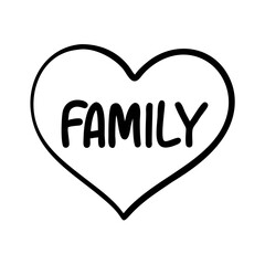 heart with family text icon, heart with family text vector illustration-simple illustration of heart with family text, perfect for heart with family text logos and icons