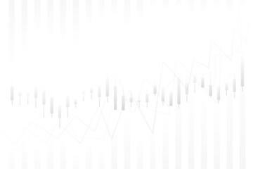 White Stock Market Background with Trading Graph. Finance Banner. Vector Illustration