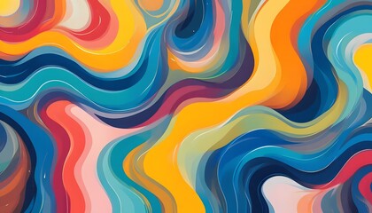 Obraz premium Colorful Abstract Swirls Background Graphic Design Illustration