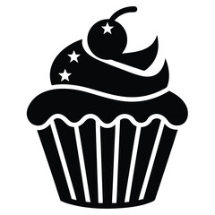 baker element isolated cupcake on white background 