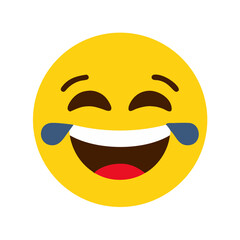 Fototapeta premium laughing emoji icon, laughing emoji vector illustration-simple illustration of laughing emoji, perfect for laughing emoji logos and icons