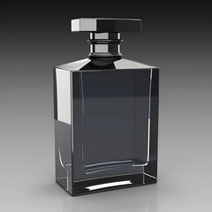 Elegant dark glass perfume bottle, embodying luxury and sophisticated style