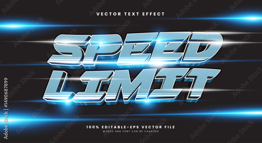 Poster speed limit editable text effect template suitable for racing style