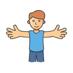 open arms hug icon, open arms hug vector illustration-simple illustration of open arms hug, perfect for open arms hug logos and icons