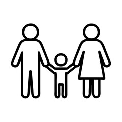 parents holding hands with child icon, parents holding hands with child vector, parents holding hands with child web icon, parents holding hands with child line art