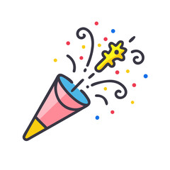party popper icon, party popper vector illustration-simple illustration of party popper, perfect for party popper logos and icons
