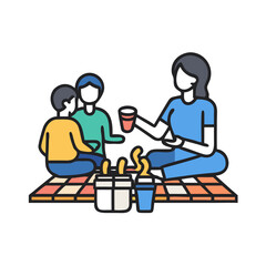 picnic with family icon, picnic with family vector illustration-simple illustration of picnic with family, perfect for picnic with family logos and icons