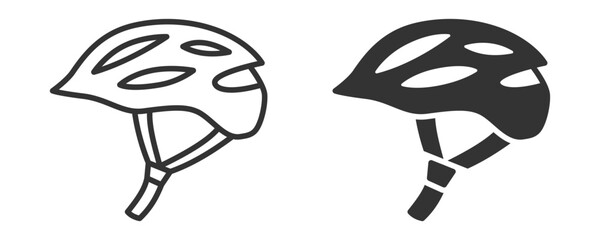 Vector illustration of modern bicycle helmet with straps.