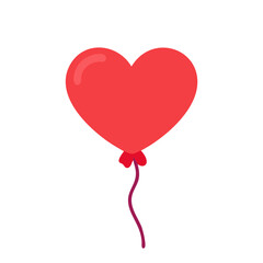 red heart balloon icon, red heart balloon vector illustration-simple illustration of red heart balloon, perfect for red heart balloon logos and icons