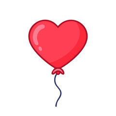 red heart balloon icon, red heart balloon vector illustration-simple illustration of red heart balloon, perfect for red heart balloon logos and icons