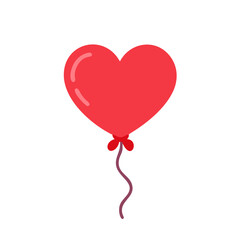 red heart balloon icon, red heart balloon vector illustration-simple illustration of red heart balloon, perfect for red heart balloon logos and icons