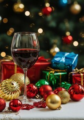Red wine Christmas ornaments gifts