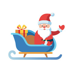 santa in sleigh icon, santa in sleigh vector illustration-simple illustration of santa in sleigh, perfect for santa in sleigh logos and icons