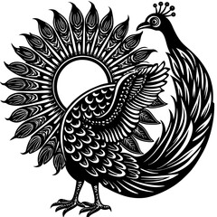 vector illustration of a turkey cock