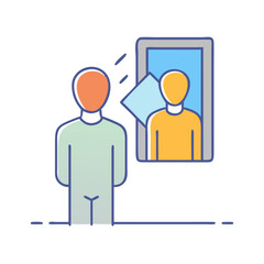 self reflection icon, self reflection vector illustration-simple illustration of self reflection, perfect for self reflection logos and icons