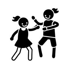 siblings playing icon, siblings playing vector illustration-simple illustration of siblings playing, perfect for siblings playing logos and icons