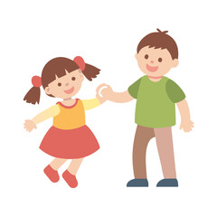 siblings playing icon, siblings playing vector illustration-simple illustration of siblings playing, perfect for siblings playing logos and icons