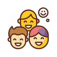 smiling family emoji icon, smiling family emoji vector illustration-simple illustration of smiling family emoji, perfect for smiling family emoji logos and icons
