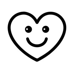 Fototapeta premium smiling heart icon, smiling heart vector illustration-simple illustration of smiling heart, perfect for smiling heart logos and icons