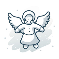 snow angel icon, snow angel vector illustration-simple illustration of snow angel, perfect for snow angel logos and icons