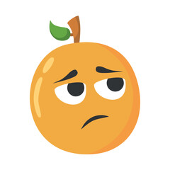  Orange colorful collection of adorable fruit and vegetable characters with various facial expressions in cartoon style