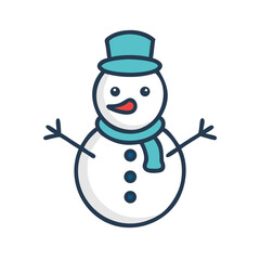 snowman icon, snowman vector illustration-simple illustration of snowman, perfect for snowman logos and icons