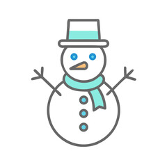 snowman icon, snowman vector illustration-simple illustration of snowman, perfect for snowman logos and icons