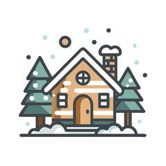 Fototapeta premium snowy cabin icon, snowy cabin vector illustration-simple illustration of snowy cabin, perfect for snowy cabin logos and icons