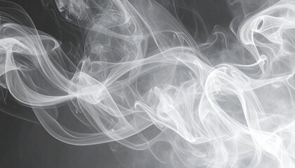 Abstract White Smoke Design On Grey Background