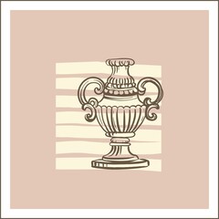 Modern digital art form - aesthetic, whimsical linear Regency postcard (Bridgerton wedding) in soft pastel colors.