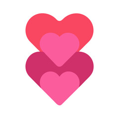 stacked hearts icon, stacked hearts vector illustration-simple illustration of stacked hearts, perfect for stacked hearts logos and icons