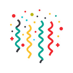 streamers with confetti icon, streamers with confetti vector illustration-simple illustration of streamers with confetti, perfect for streamers with confetti logos and icons