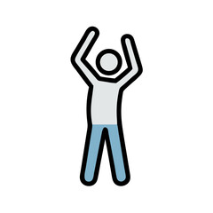 Fototapeta premium stretching arms icon, stretching arms vector illustration-simple illustration of stretching arms, perfect for stretching arms logos and icons