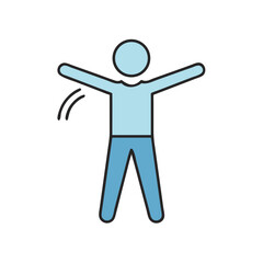 stretching arms icon, stretching arms vector illustration-simple illustration of stretching arms, perfect for stretching arms logos and icons